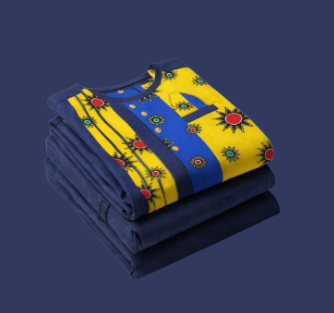 Complet - Chemise dashiki et pantalon noir - pour homme