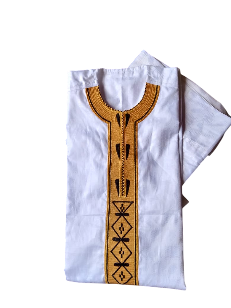 Bomba blanc avec broderies dorées